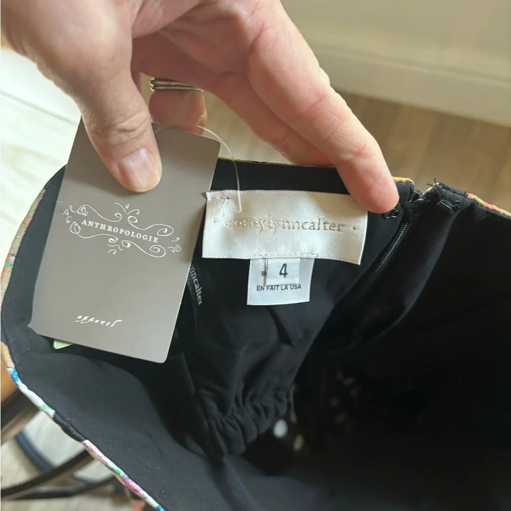 NEW ✨Anthropologie COREY LYNN CALTER Floral Polka Dot Strapless Dress 4 PROM - Picture 8 of 10